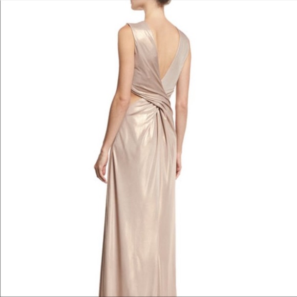 Halston Heritage metallic primrose gown with open back - Picture 2 of 3